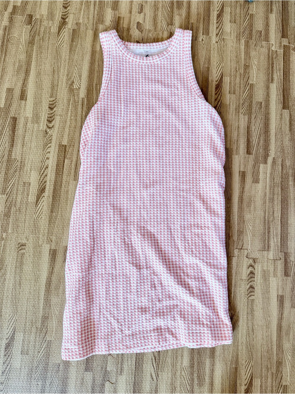 Lou & Grey Coral and white checkered dress